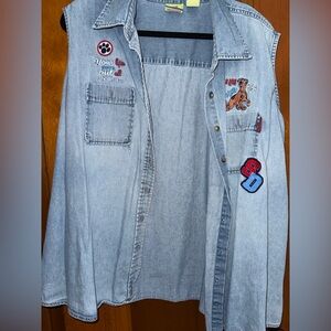 Vintage Scooby doo Embroidered Denim Vest with Patches